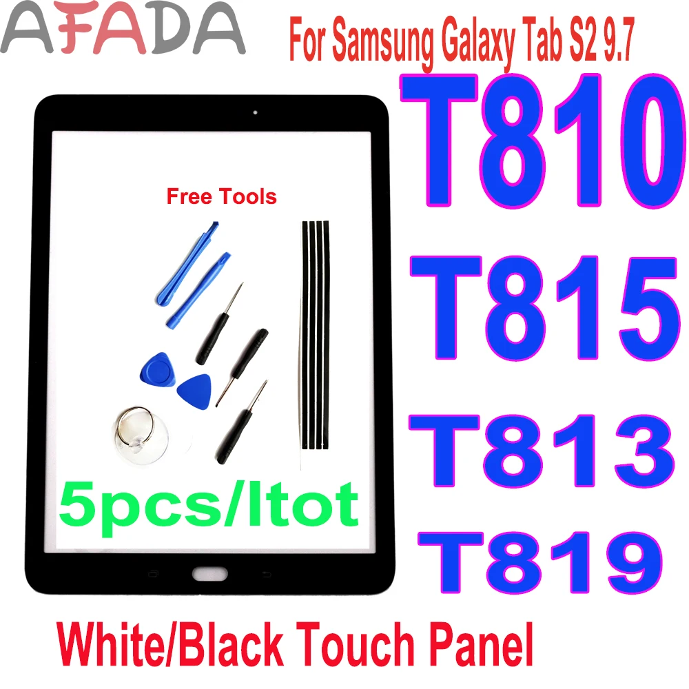 Touch Screen Digitizer Panel Glass Sensor for Sumsung Galaxy tab s2 9.7 T810 5pcs