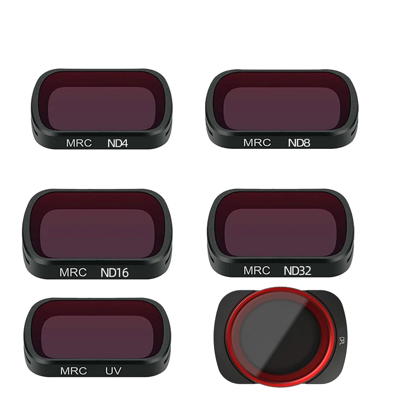 6PCS/Set Camera Lens Filter ND4/ND8/ND16/ND32 MCUV ND/PL Filters Kit Adjustable For DJI Pocket1/2 Drone Accessories
