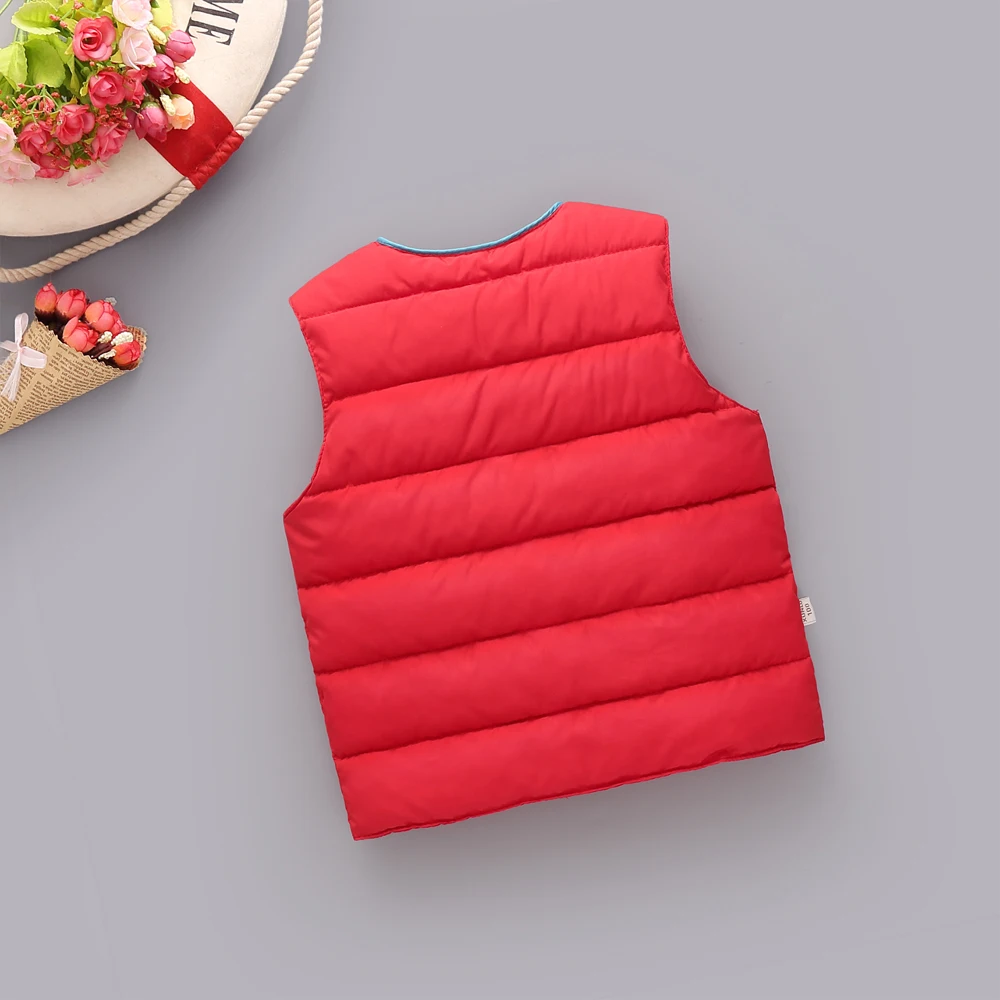 Детский Теплый пуховый жилет с подкладкой для маленьких мальчиков и девочек, верхняя одежда, куртка-светильник, жилет, От 2 до 7 лет