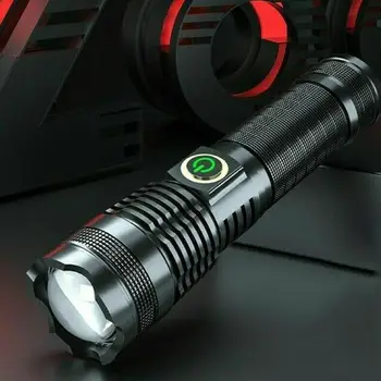 

The new flashlight P50 strong light zoom battery display multi-function USB rechargeable outdoor lighting strong light flashligh