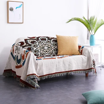 

Mandala Flower Throws Blankets Concise Sofa Cover Slipcover Bed Yoga Blanket Bedspread Woven Knitted Thread Tapestry Dorm Decor