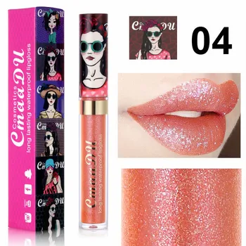 

Newly Glitter Lip Glaze Metallic Shining Liquid Lipstick Women Lady Chameleon Lip Stick CLA88