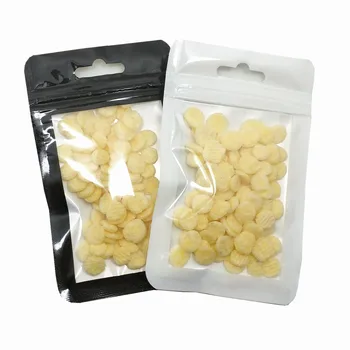 

100Pcs/lot Black White Plastic Ziplock Packaging Bag with Hang Hole Electronics Crafts Storage Pouches Snack Grocery Zipper Bags