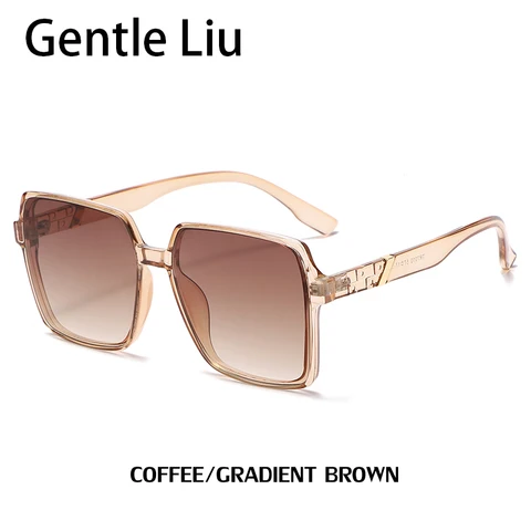 Square Sunglasses Women 2021 Vintage Luxury Brand Designer Sun Glasses Men's Big Frame Eyeglasses UV 400