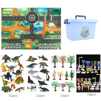 

Dinosaur Traffic Road Baby Crawling Play Mat Kids Climbing Floor Game Pad Toy P31B