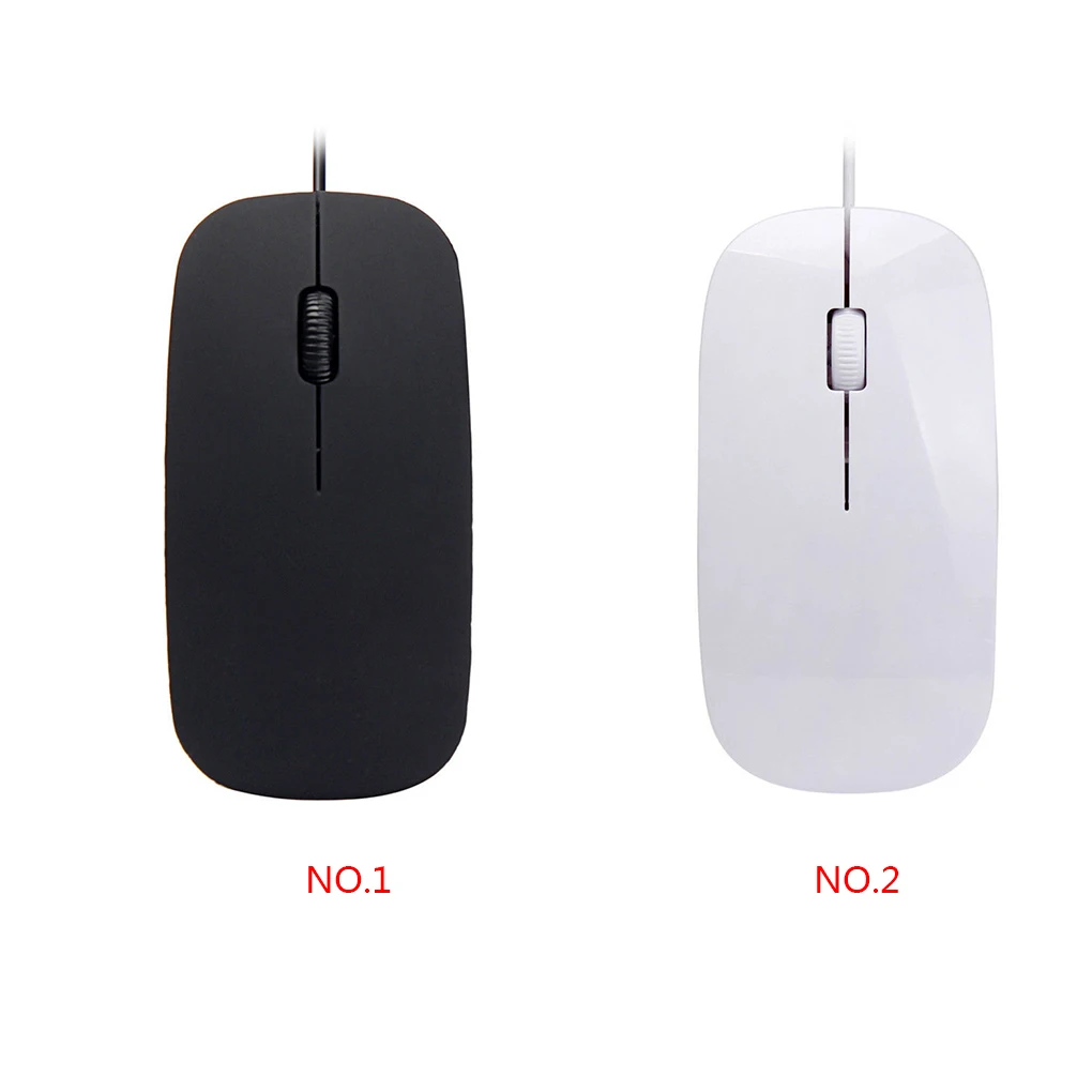 Проводная ультра-тонкая мини-мышь настольный компьютер ноутбук матовая поверхность черно-белая Милая эргономичная игровая мышь