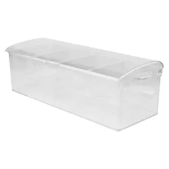 

1pc Kitchen Storage Bottles Jars Boxes Chilled Dressing Containers Storage Box With Four Boxes (Transparent)