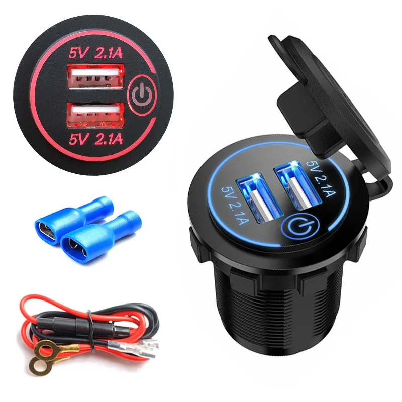 12V / 24V розетка для автомобильного прикуривателя Dual Переходник USB зарядки в машине
