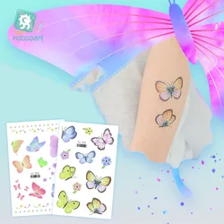 Butterfly Tattoo Temporary Children Waterproof Arm Leg Body Art Disposable Mermaid Flash Fake Tattoo Cartoon Design Sticker