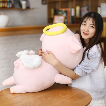 

40/60/80cm Angel Piggy Cartoon Animal Pig Pillows Baby Sleeping S New Doll