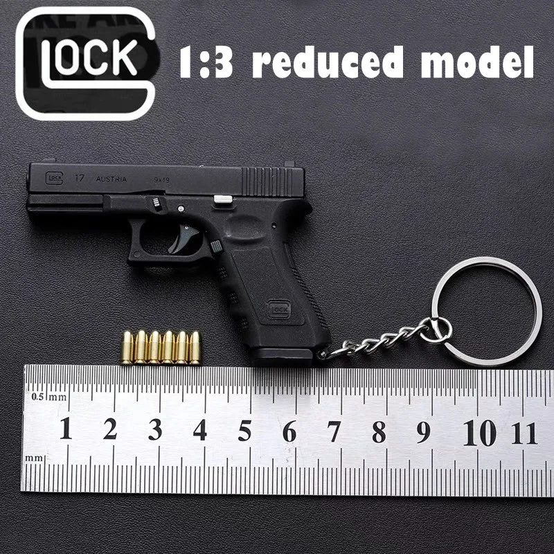 2021 New 13 Glock 17 Pistol Gun Miniature Model Keychain Full Metal