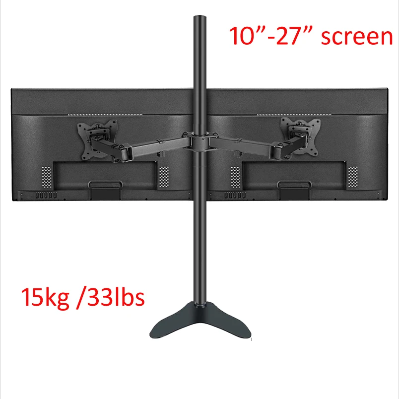 NEW 400mm B902-240 Desktop Stand Full Motion 360 Degree steel Dual Monitor Holder 10"-27" clamp base Mount Arm Load 15kg |