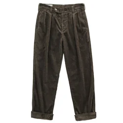 Corduroy Trousers Men Amekaji American Retro Daddy Pants Loose Straight Corduroy Casual Pants