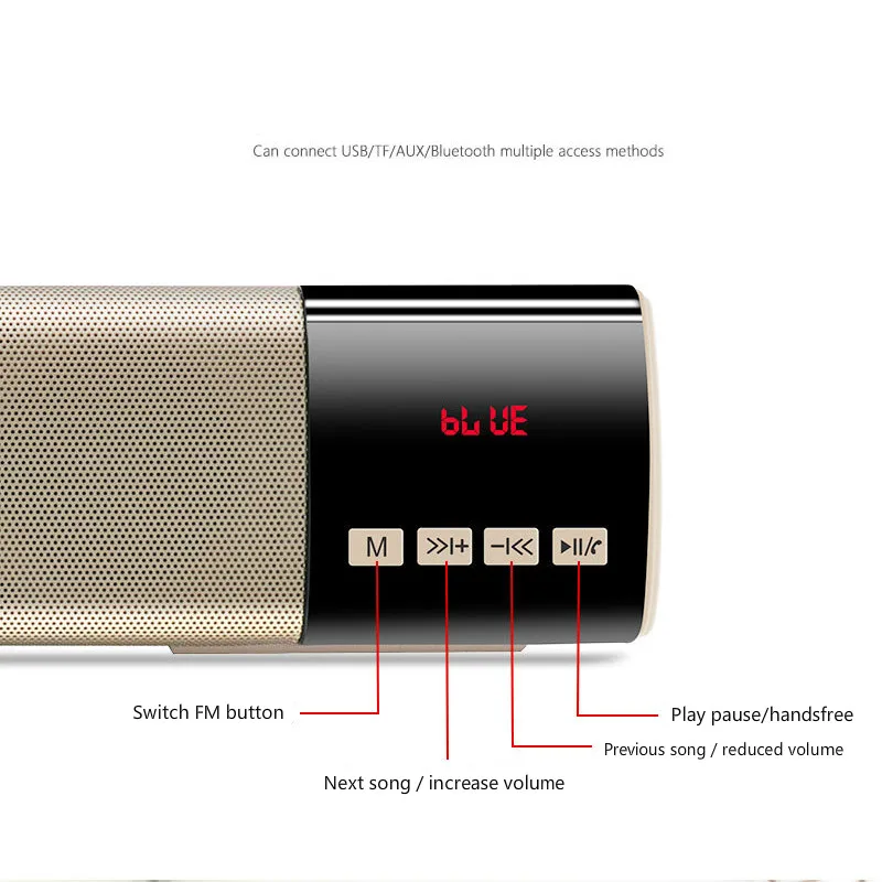 10 Вт Bluetooth Саундбар объемный HIFI сабвуфер домашний кинотеатр аудио беспроводной двойной динамик поддержка мобильного ПК ТВ TF карта динамик