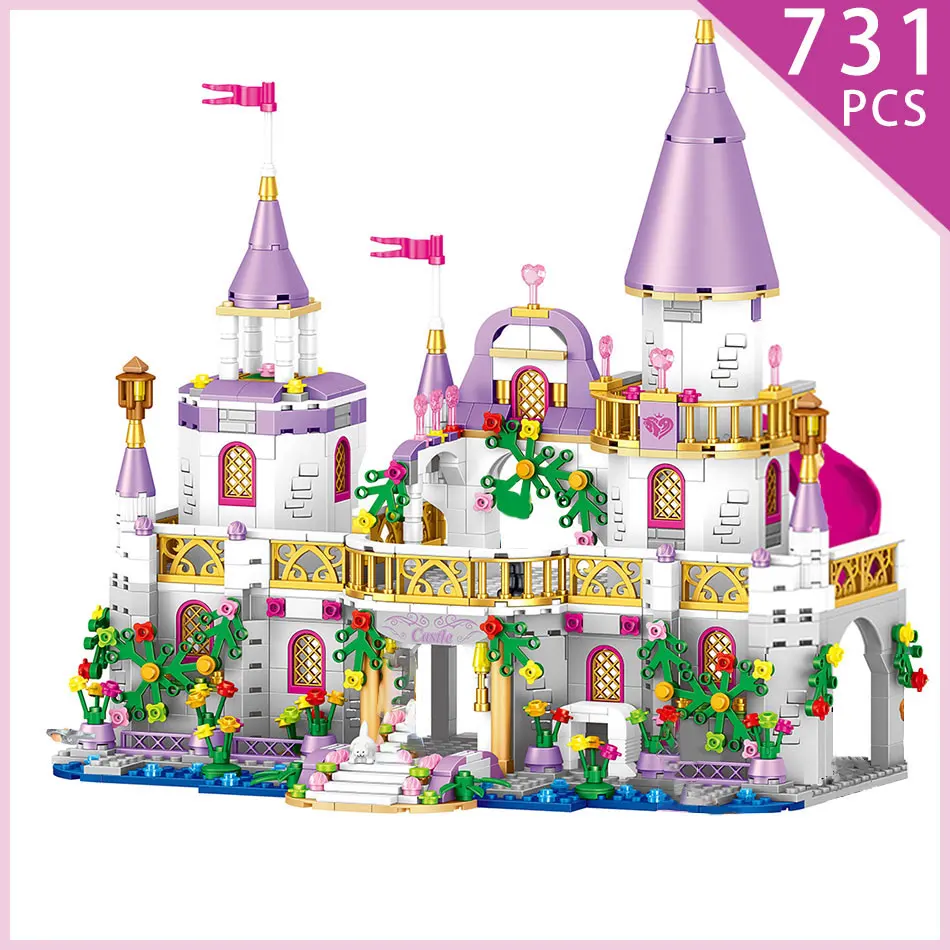 

7 in 1 Princes Windsor Castle Model Building Blocks Legoinglys Friend Carriage Figures Educational Toys For Girl Children