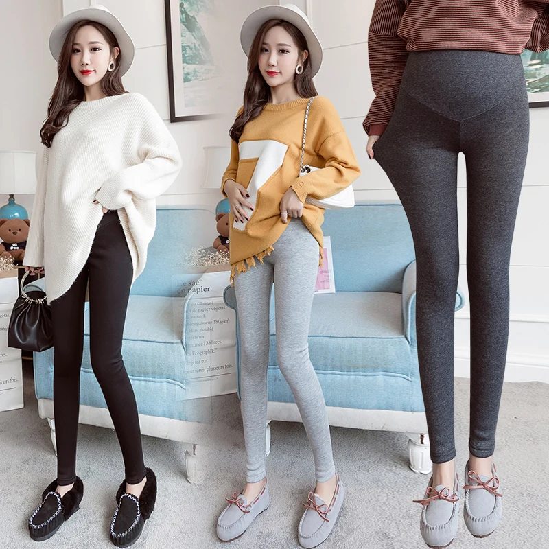 Velvet Cotton Warm Maternity Velvet Legging Pregnant Women Pants Belly Knitted Pants Clothes Pregnancy Trousers Clothing