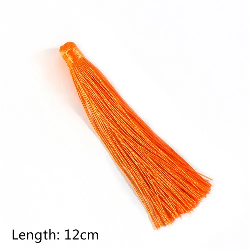 Orange 1-2 шт.(12 см); цветные хлопковые шелк ремесло сапоги с бахромой в стиле «сделай сам» для Цепочки и ожерелья ювелирные аксессуары ‒ серёжки автомобиля бахрома Шторы украшения - Цвет: Orange