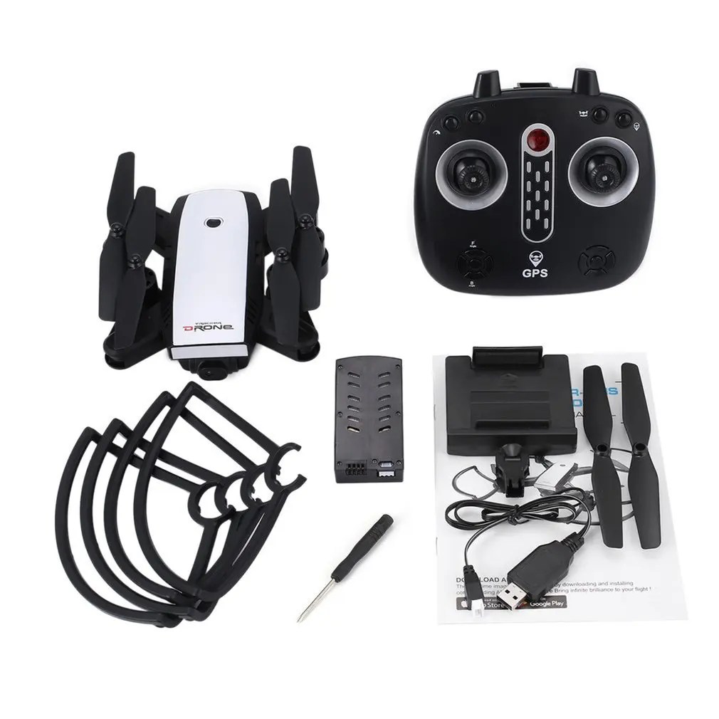 2,4 г FPV складной gps Радиоуправляемый Дрон умный Квадрокоптер с 0.3MP/720P Регулируемая Wifi камера в реальном времени высота удерживает Безголовый режим игрушки