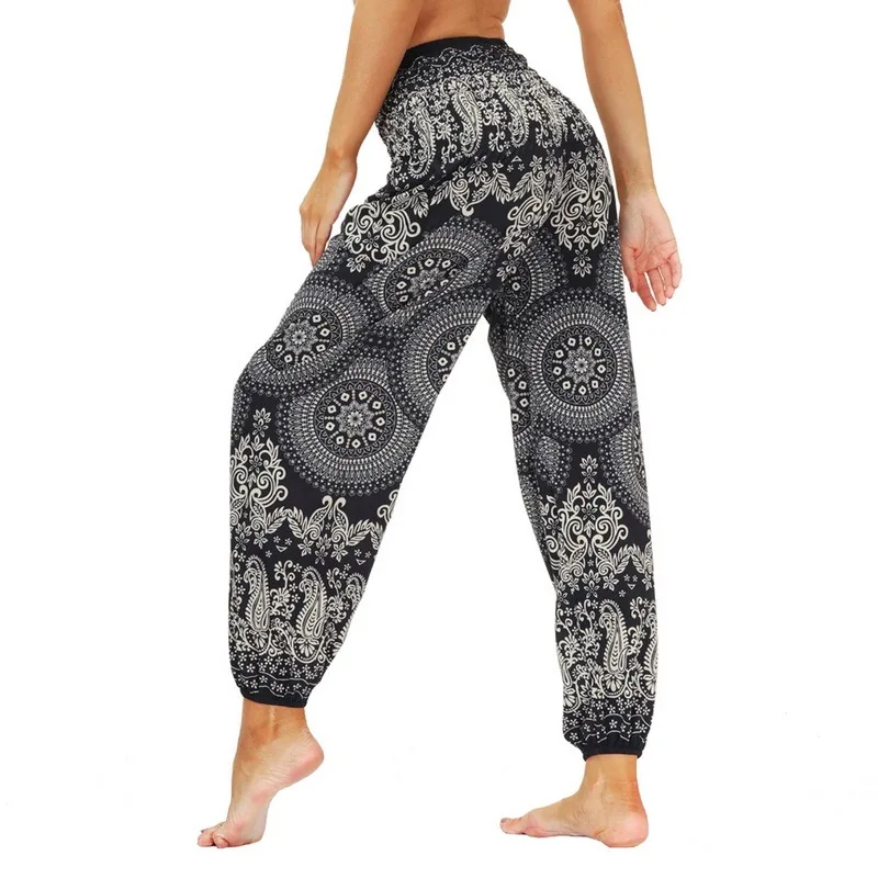 Womens Loose Yoga Pants Floral Print Wide Leg Trousers Long Stretch Pants Loose Palazzo Trousers Sweatpants Harlan Pants