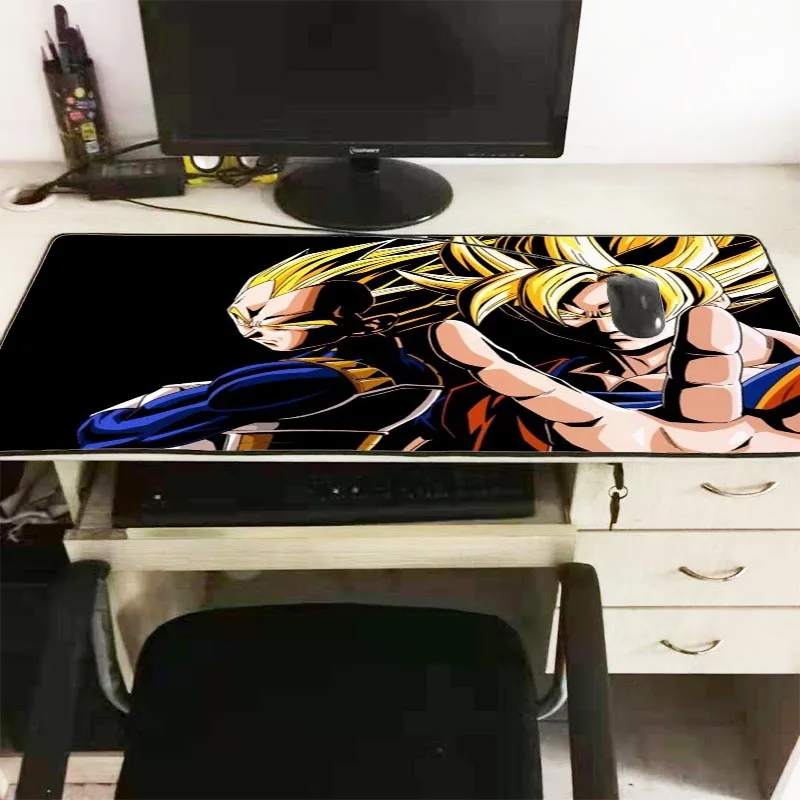 Dragon Ball Z Goku Large Gaming Mouse Pad Lock edge Mouse Mat For Laptop Computer Keyboard Pad Desk