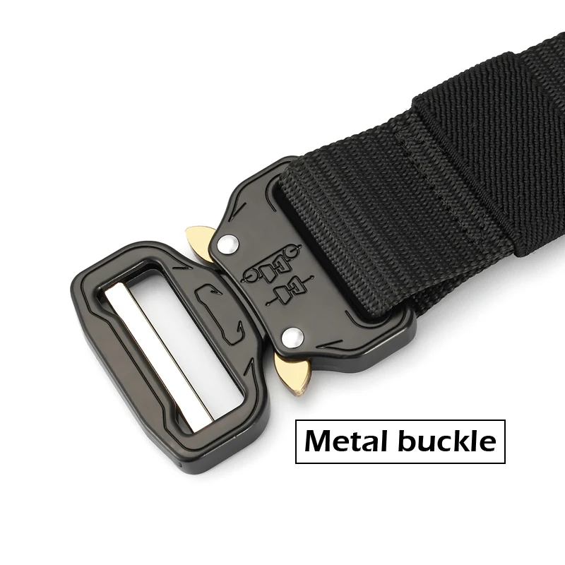 MEDYLA Official Genuine Men's Belt Outdoor Sports Nylon Metal Buckle Belt Leisure Mountaineering Belt Emergency Survival Belt