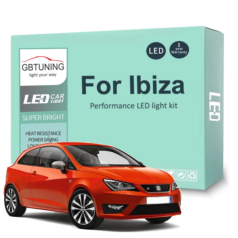 LED Ampoule Intérieure Kit Pour Seat Ibiza 6L 6L1 6J 6P 6J5 6P1 6J1 6P5 6J8  6P8 2002-2013 2014 2015 2016 Voiture Dôme Lecture Canbus