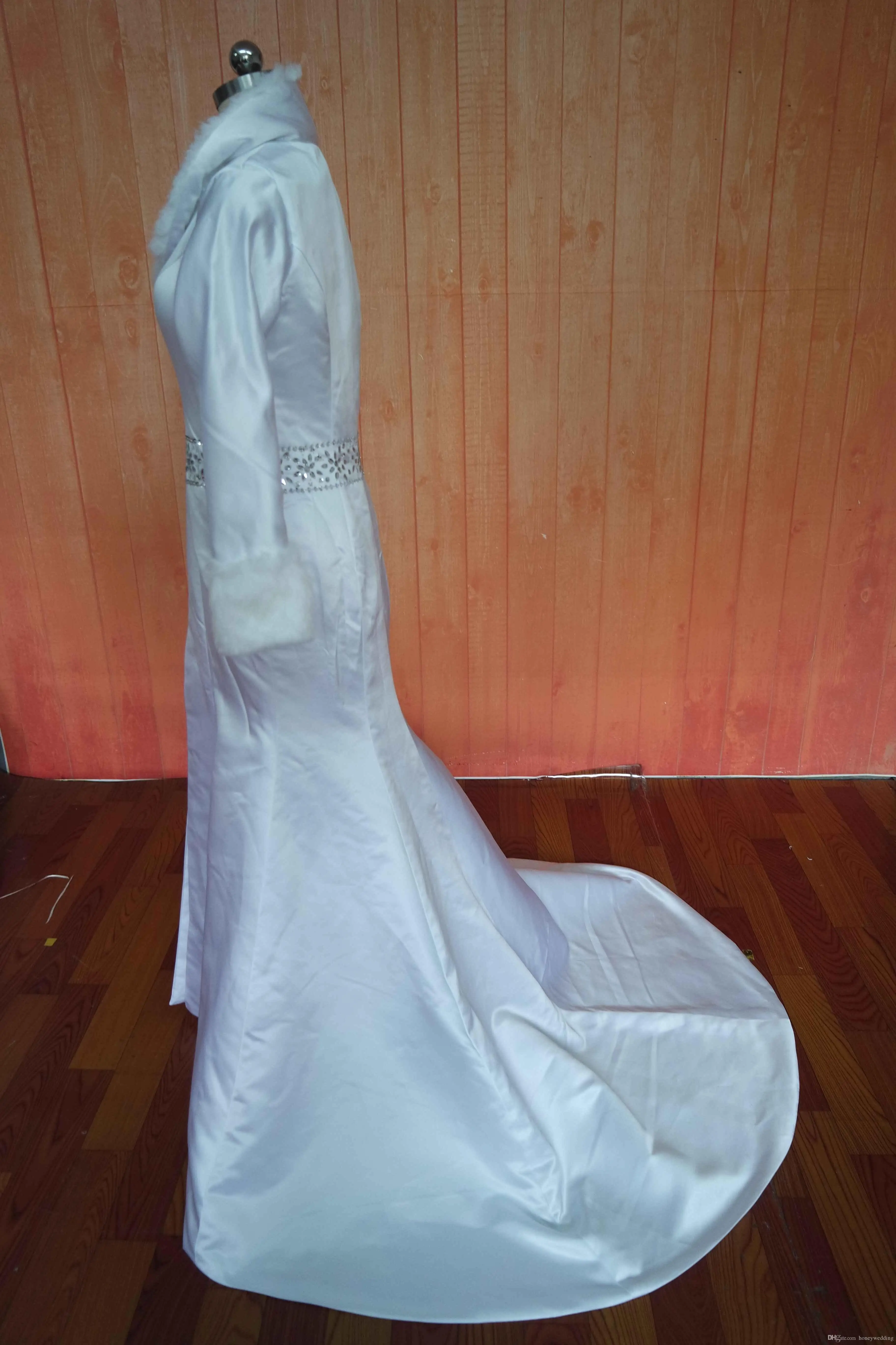 Современная зимняя Свадебная куртка с длинными рукавами, свадебное пальто из искусственного меха, милая шаль, пальто из сатина с искусственным мехом, вечерние накидки