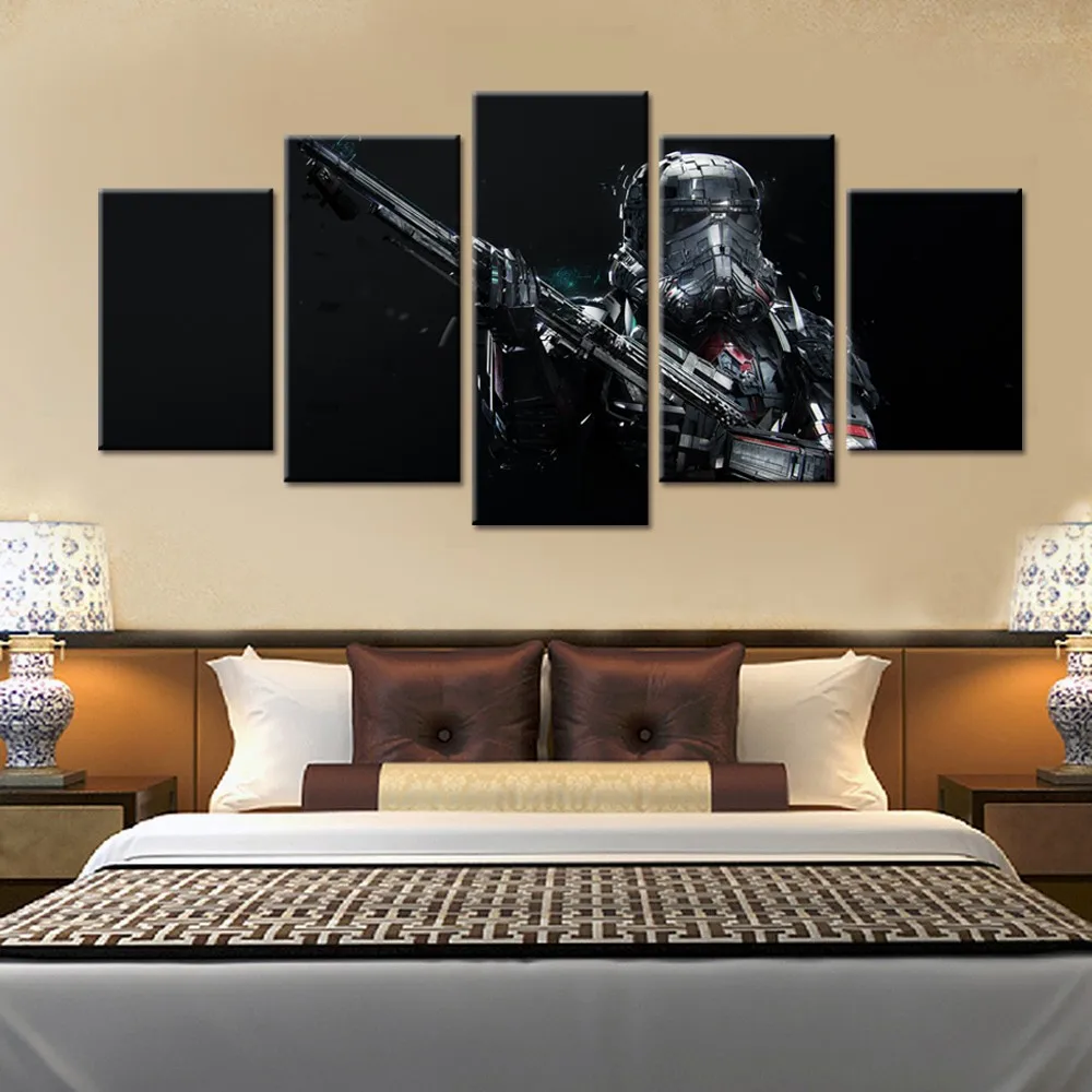 

Modern Home Decoration Posters 5 Panel Movie Star Wars Scenes Framework HD Printed Painting Living Room Wall Art Modular Picture