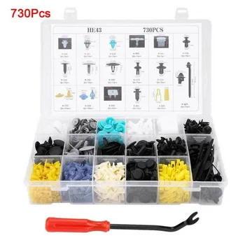 

Fenders Car fastener clip Push Pin Rivet Bumper HE43 Universal 730pcs Set