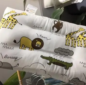 BXX055J-pillow Детская подушка с животными, хлопковая детская кроватка, Подушка для кормления, постельные принадлежности, детская наволочка, моющаяся подушка для детской комнаты - Цвет: BXX055J-pillow
