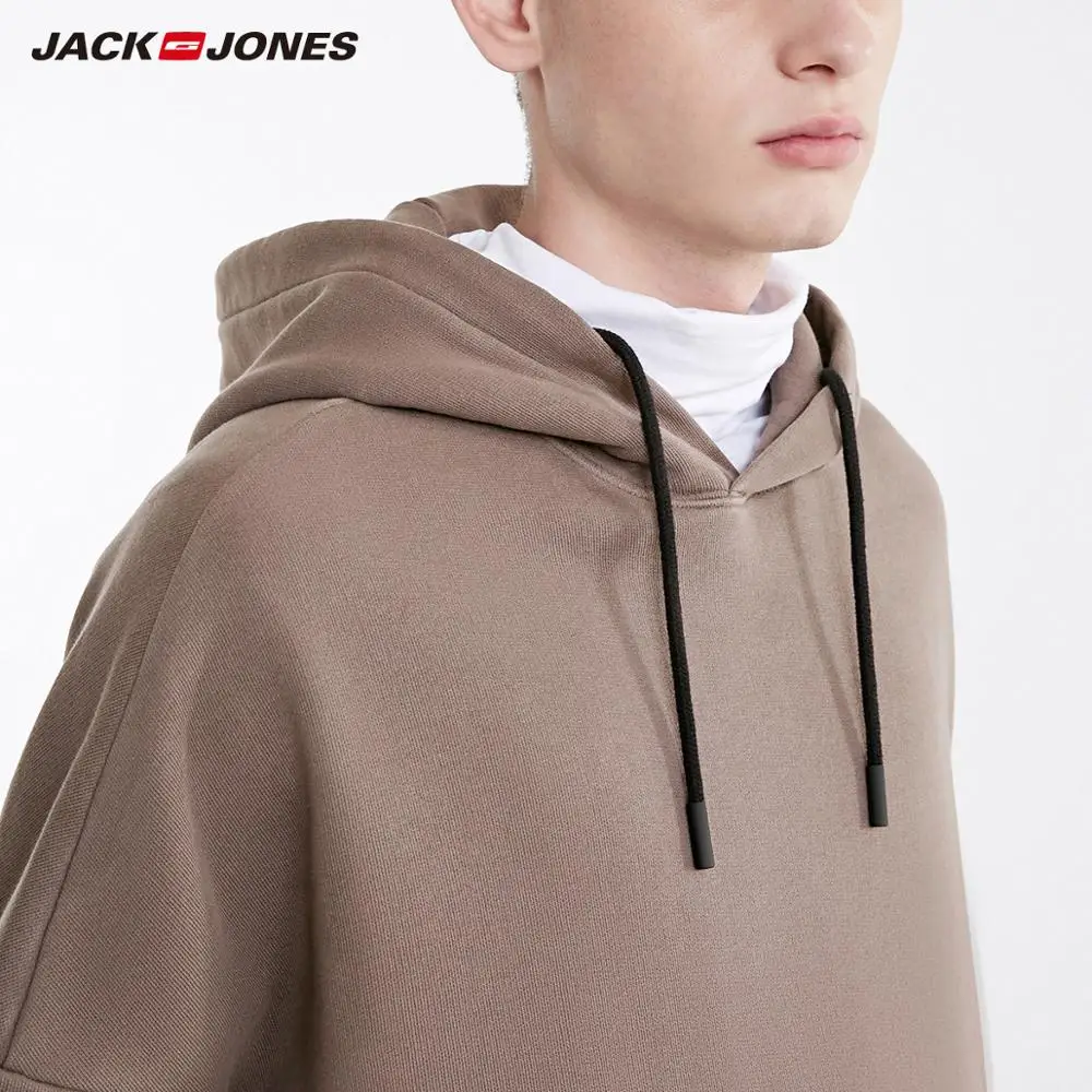 JackJones Мужская зимняя свободная толстовка с открытыми плечами базовая мужская