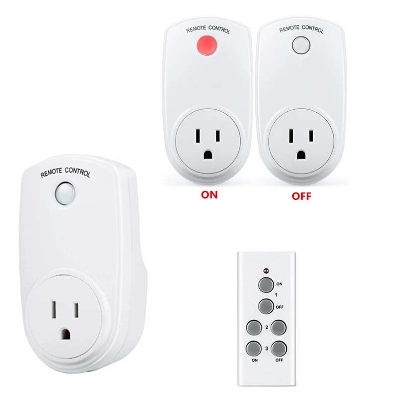 

1/2/3/4/5PCS US Plug Smart Switch Socket AC 110V-230V Remote Control Outlet Wireless Switch Socket for Household Appliances