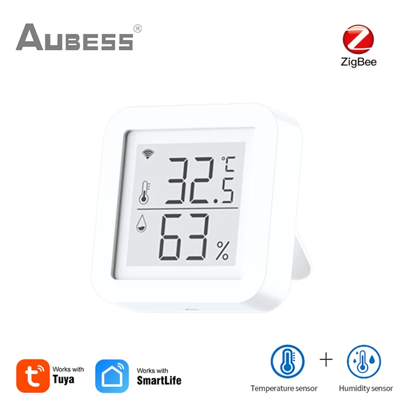 

Tuya ZigBee Temperature & Humidity Sensor with Wireless Gateway Indoor Hygrometer Thermometer With Display Works with Smart Life