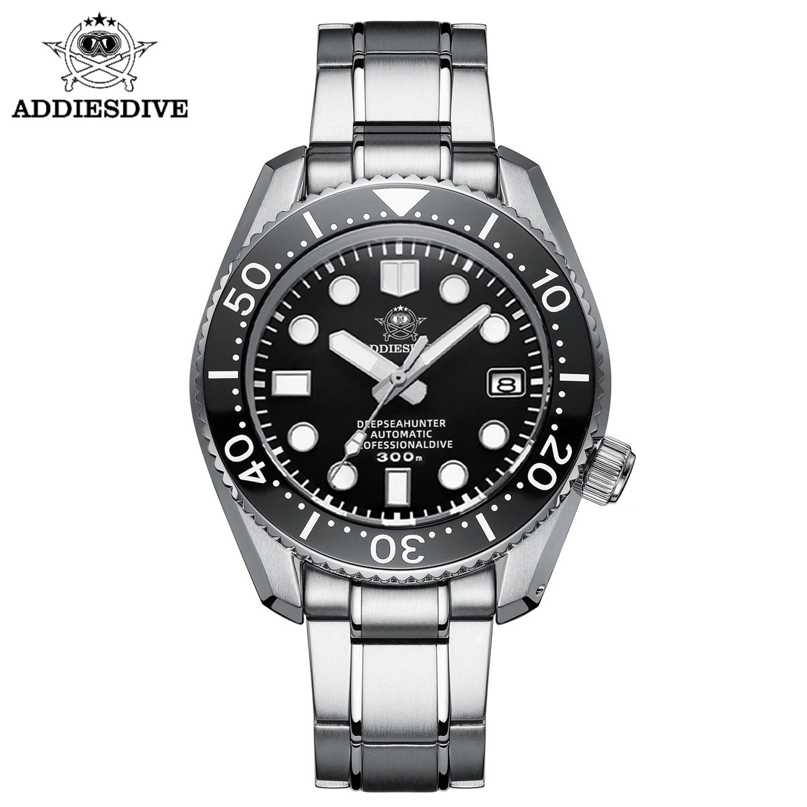 Addiesdive Black Ceramic Bezel Mechanical Wristwatch 30atm Water