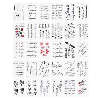 

2 Sets Alphabet Geometry Tattoo Stickers Cartoon Temporary Tattoos Decorative Sticker