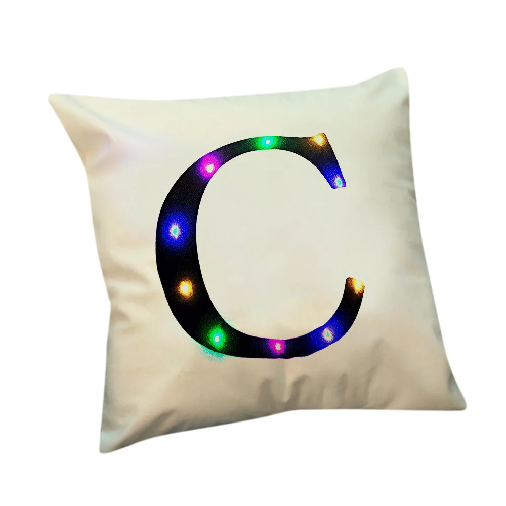 The New Color Lights Christmas Pillow LED Lights Pillow Creative Printing Linen