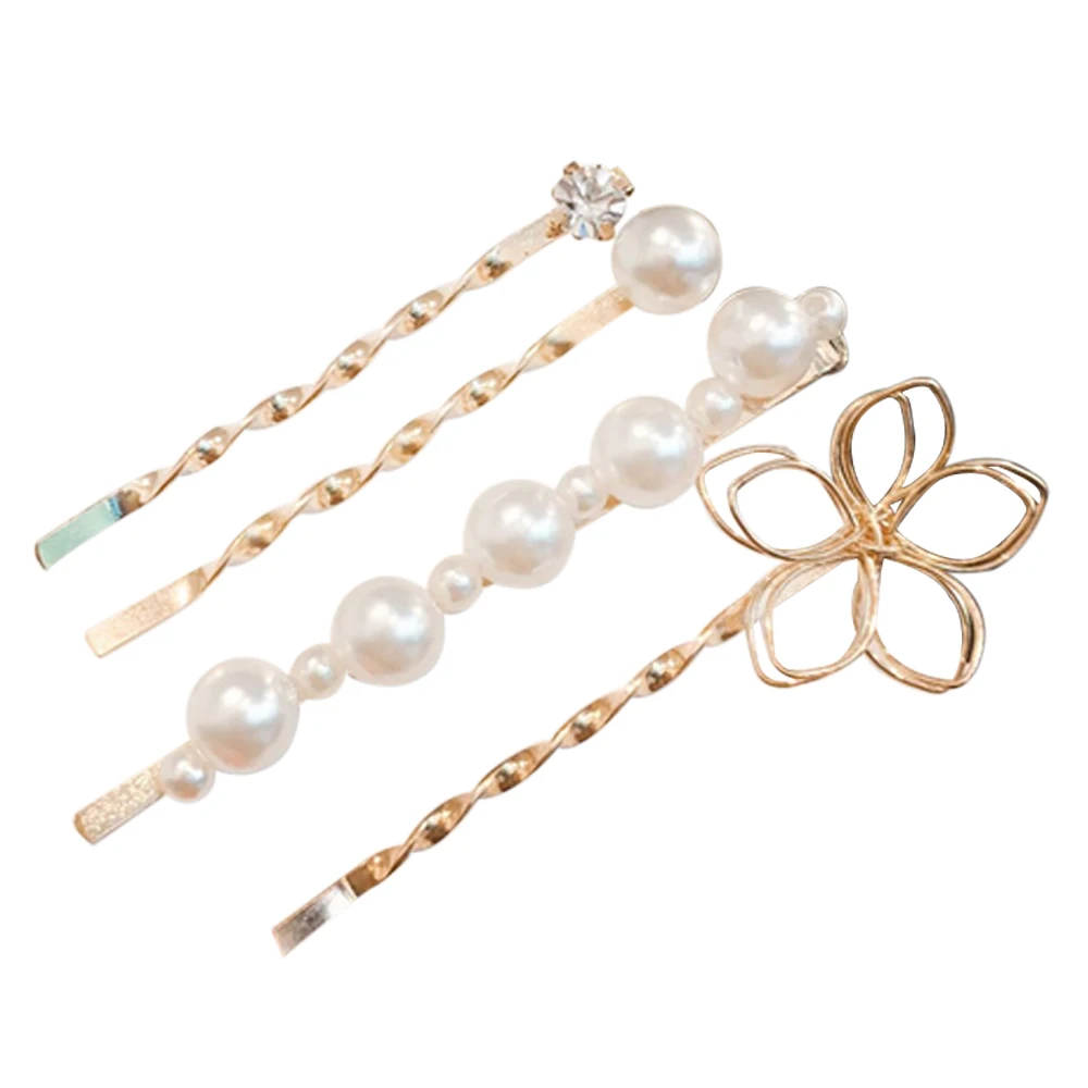 

Korean Style Pearl Hairpins Set Sweet Bangs Hair Clips One Word Clip Side Headwear Hair Accessories Jewelry for Women