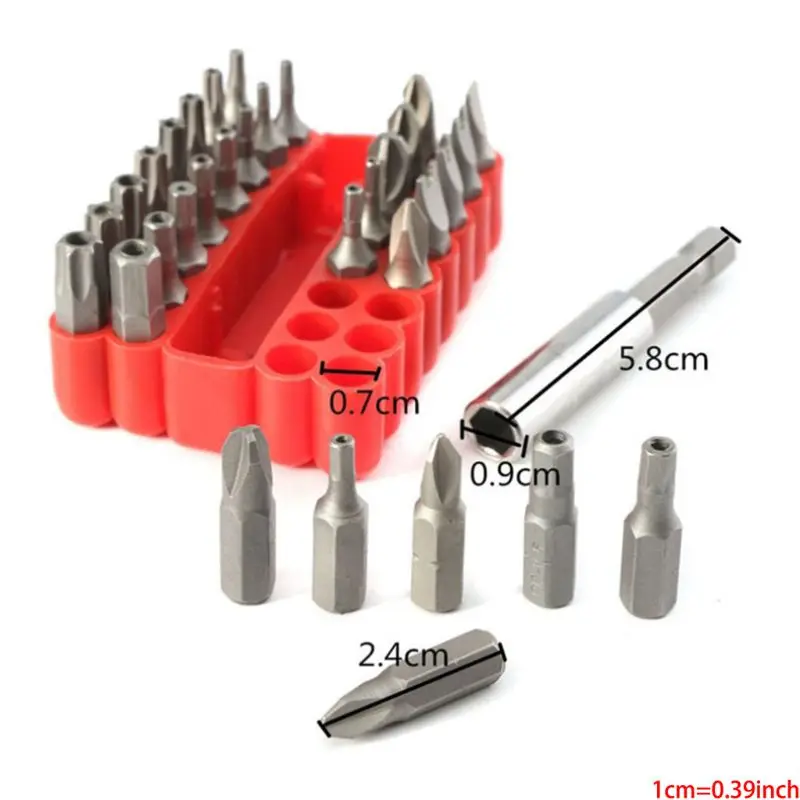 33pcs Security Bit Set Tamper Proof Torx Spanner Screwdriver Star Hex Holder new