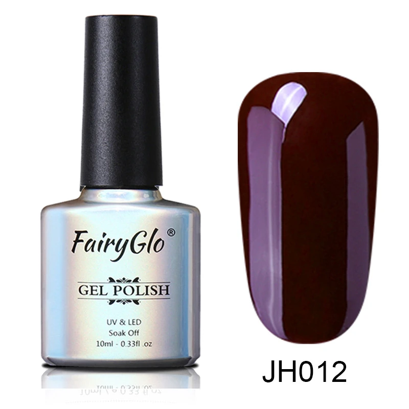FairyGlo, 10 мл, серия винно-красного цвета, Гель-лак, УФ-лак для ногтей, чистый цвет, замачиваемый Гель-лак для ногтей, Полупостоянный Гель-лак для ногтей, эмаль - Цвет: JH012