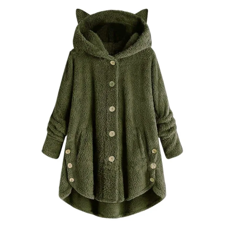 Осенне-зимнее Фланелевое свободное плюшевое пальто с капюшоном, плюшевая леопардовая куртка, искусственный мех, пушистые длинные розовые плюшевые пальто размера плюс, женские куртки