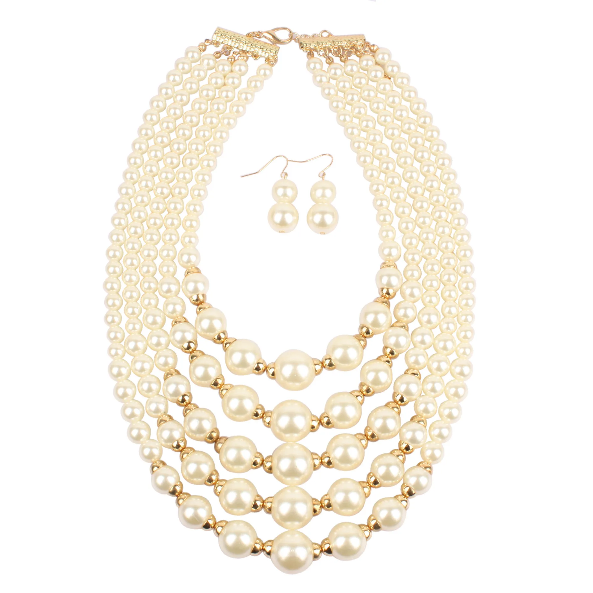

Hot Sales Europe And America Big Brand Necklace Entirely Handmade Imitation Pearl Beaded Bracelet Fashion Exaggeration Women's S