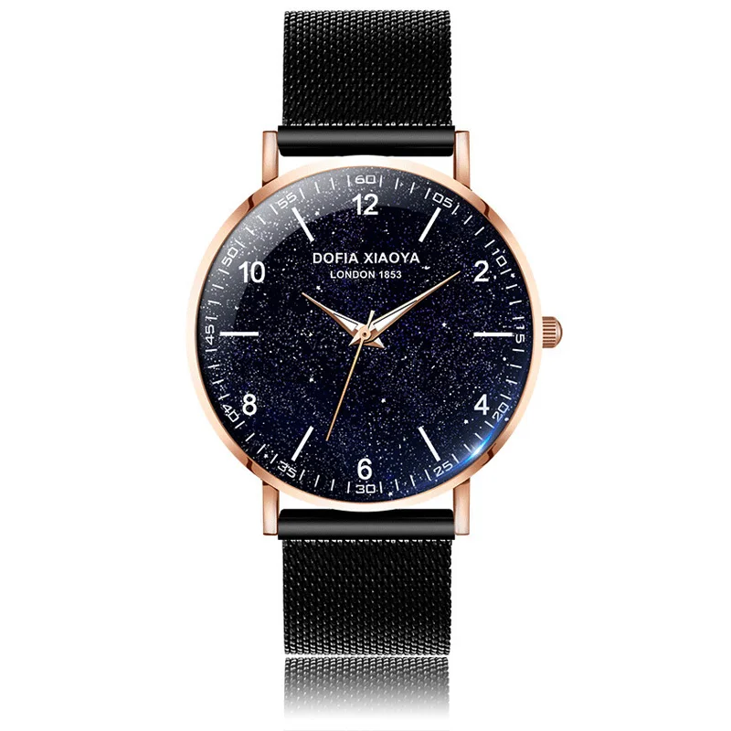 Black Rose Gold Модные ультратонкие кварцевые часы для молодых мужчин, креативные наручные часы со звездным небом в арабском стиле, водонепроницаемые спортивные часы, Топ люксовый бренд - Цвет: Black Rose Gold