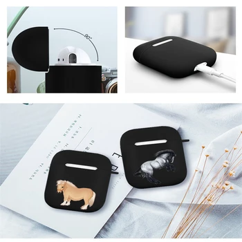 

Frederik The Great beauty horse Matte Black Shell silicone For AirPod 2 Cases For Airpods Charging Box For AirPods 2 Case Fundas