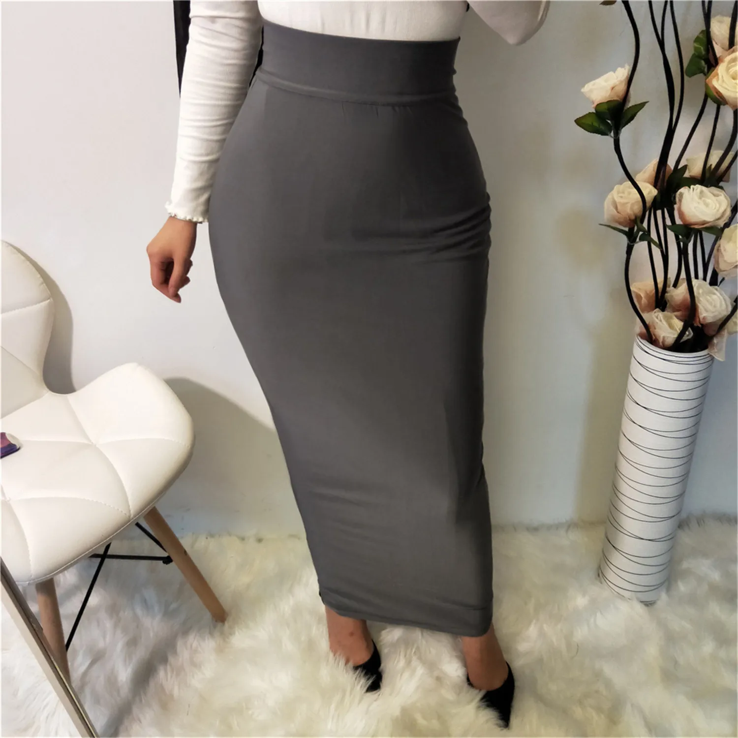 largas de Modal para Mujer, Faldas de tubo de cintura alta que combinan con todo, islámico de Medio, a la Moda - AliExpress Novedad y uso especial