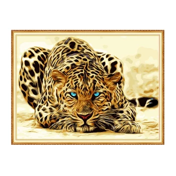

Meian Leopard full square diamond 5D DIY Diamond art 3D Diamond painting Kit cross stitch diamond mosaic photo home decor
