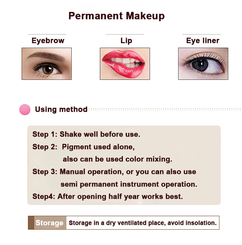 

3D Eyebrow Tattoo Pigment Eyebrow Tattoo Ink Micropigmentation Brows Ink Emulsions Eyebrow Tattoo Pigment Permanent(Black)