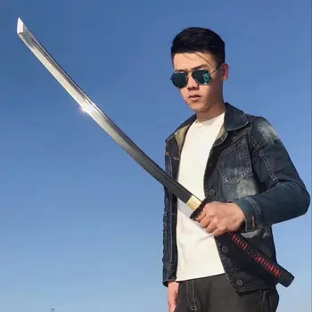 

Red handmade WUSHU Sword broadsword 65HRC T10 Clay Tempered Steel Blade Jian