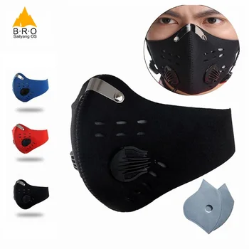 

Fast Ship Activated Carbon Filter Anti Pollution Cycling Face Mask Sports Mouth Protection Bicycle Dustproof Bike Training Masks