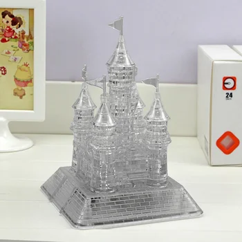 

Flashing 3D Transparent Crystal Music Model DIY Castle Christmas Gift