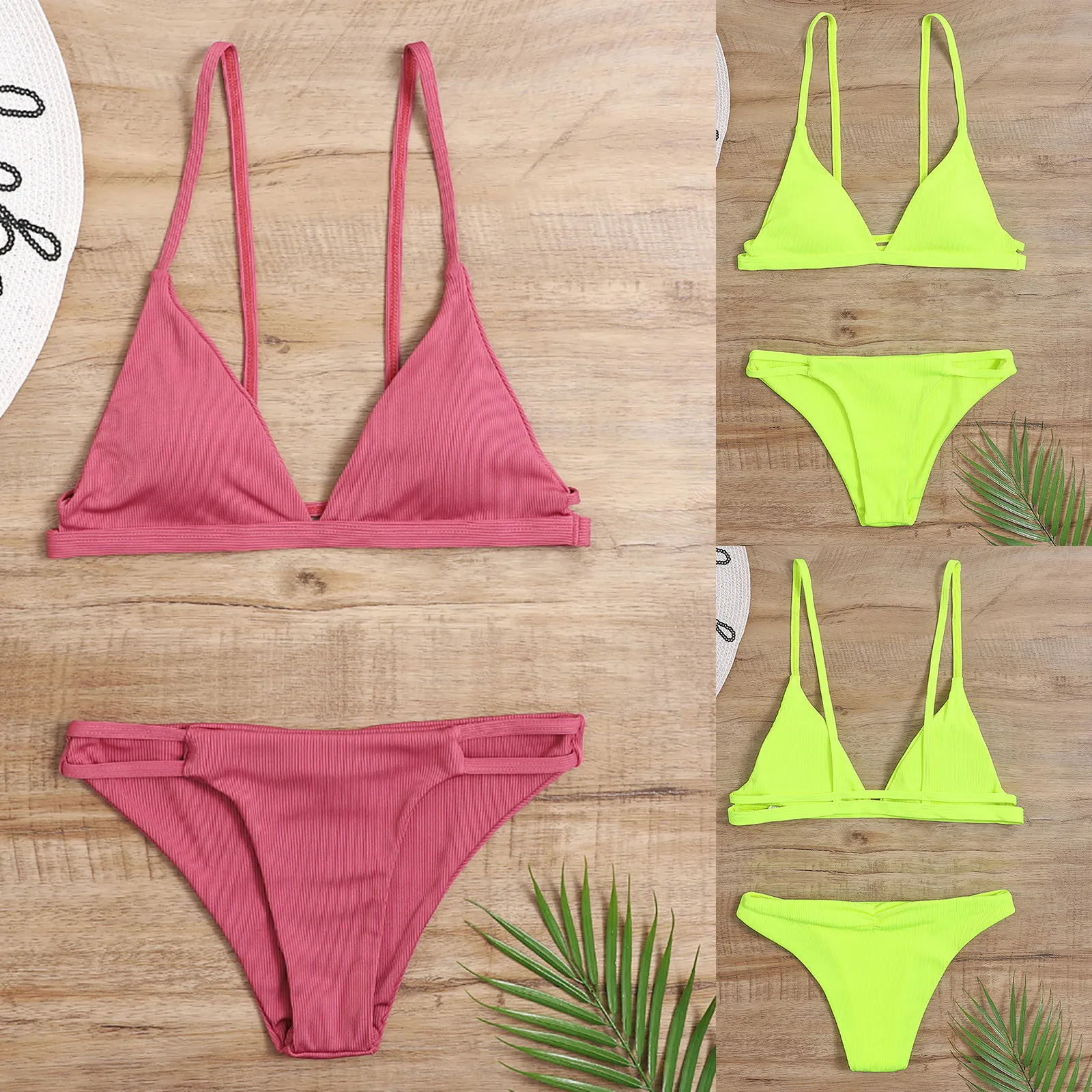 Bikini Summer Swimsuit Swimwear female Women's New Split Sexy Casual Solid Color traje de bano mujer купальник женский 2021 |